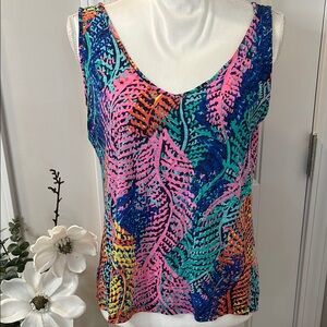 Lilly Pulitzer Vibrant Blue and Pink Tank Top Size M